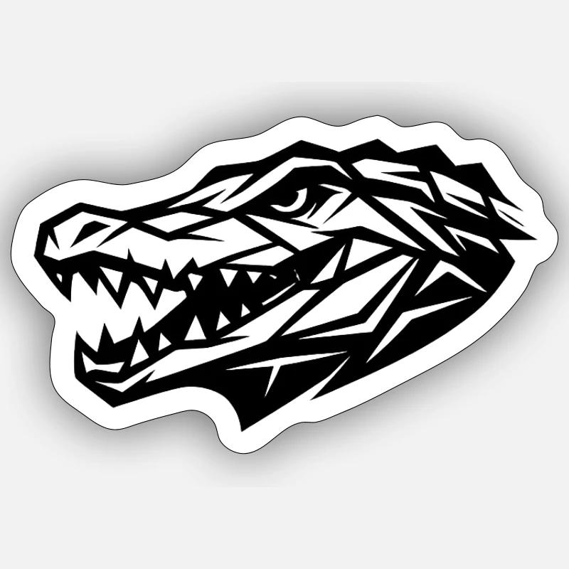 Crocodile with Geometric Style - Sticker size S (10 x 10 cm) - white matte