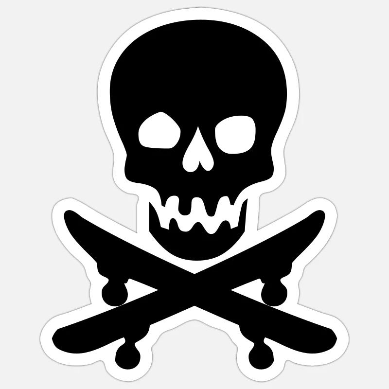 Skateboard - Sticker Größe S (10 x 10 cm) - Mattweiß