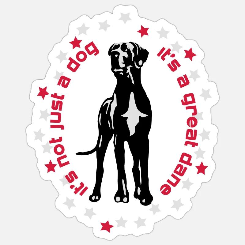 it's a great dane Great Dane foregoing - Sticker size S (10 x 10 cm) - white matte