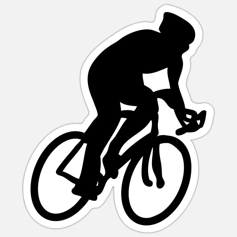 Bicyclette Bicyclette de course - Sticker taille S (10 x 10 cm) - blanc mat