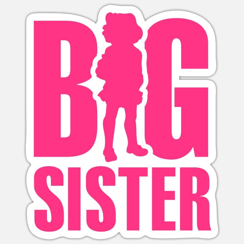 Große Schwester - Sticker Größe S (10 x 10 cm) - Mattweiß