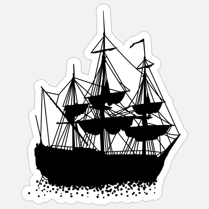 Segelschiff Sticker Größe S (10 x 10 cm)