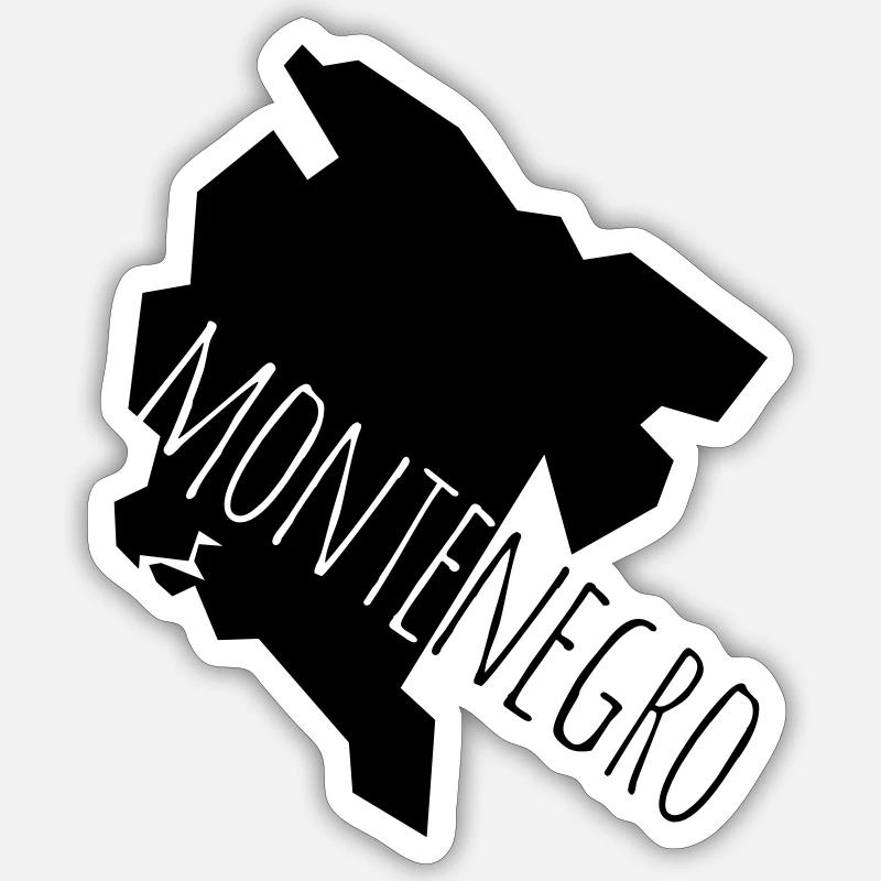 montenegro - Sticker taille S (10 x 10 cm) - blanc mat