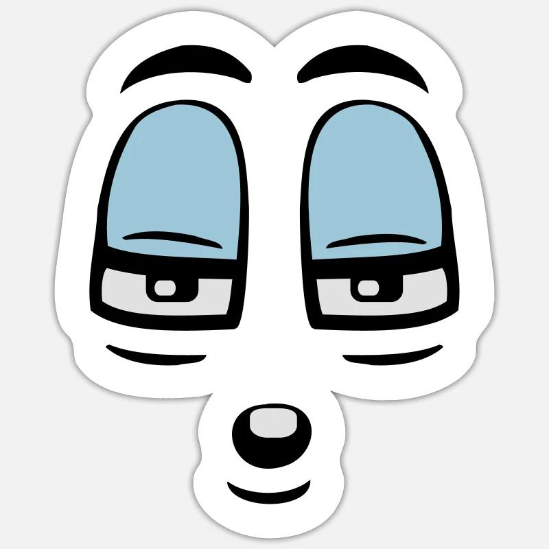 Skeptisches Comic Gesicht Verurteilender Blick Sticker Größe S (10 x 10 cm)