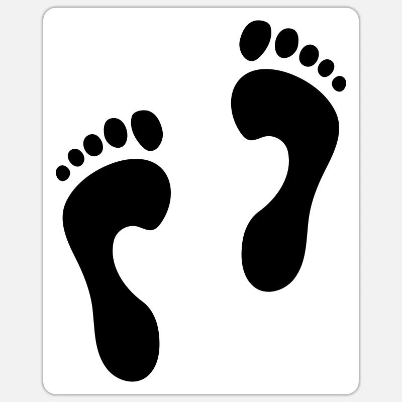 Footprints 2 - Sticker size S (10 x 10 cm) - white matte