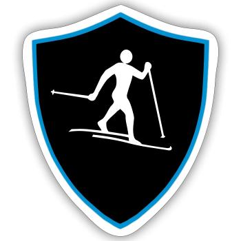 Langlauf Schild - Sticker Größe S (10 x 10 cm) - Mattweiß - Vorne