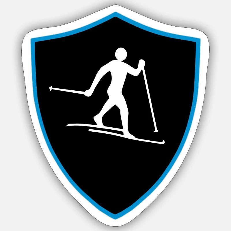 Langlauf Schild Sticker Größe S (10 x 10 cm)