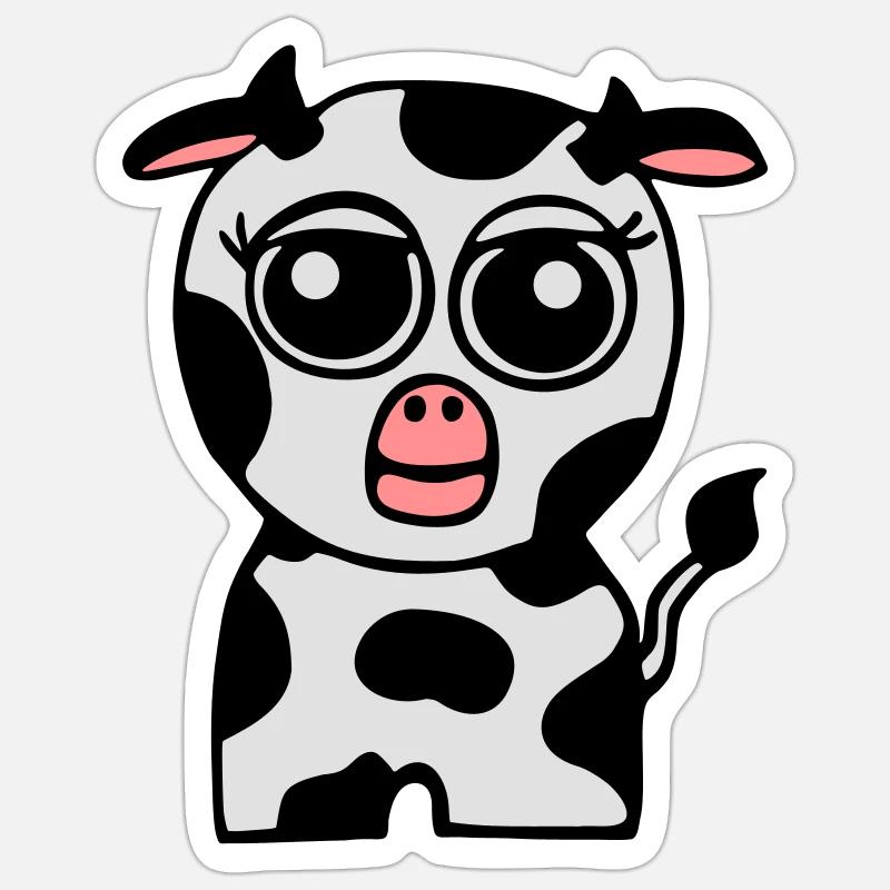 Petite vache - Sticker taille S (10 x 10 cm) - blanc mat