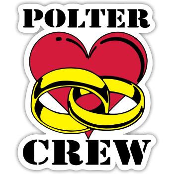 Junggesellenabschied , Polter Crew , JGA (25) - Sticker Größe S (10 x 10 cm) - Mattweiß - Vorne