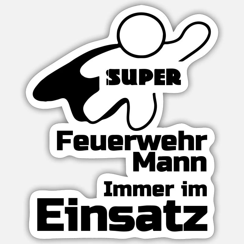 Super Feuerwehrmann Geschenk - Sticker Größe S (10 x 10 cm) - Mattweiß