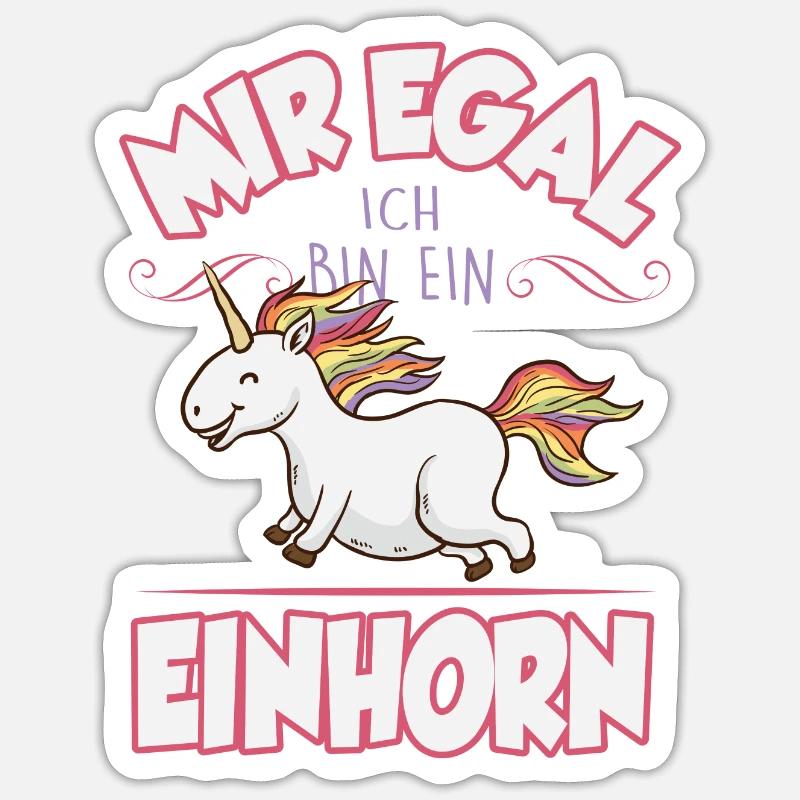 Mir egal ich bin ein Einhorn - Sticker Größe S (10 x 10 cm) - Mattweiß