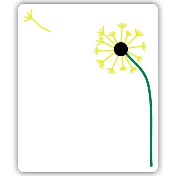 Pissenlit,Pissenlit,Renoncule, ✔ - Sticker taille S (10 x 10 cm) - blanc mat - Devant