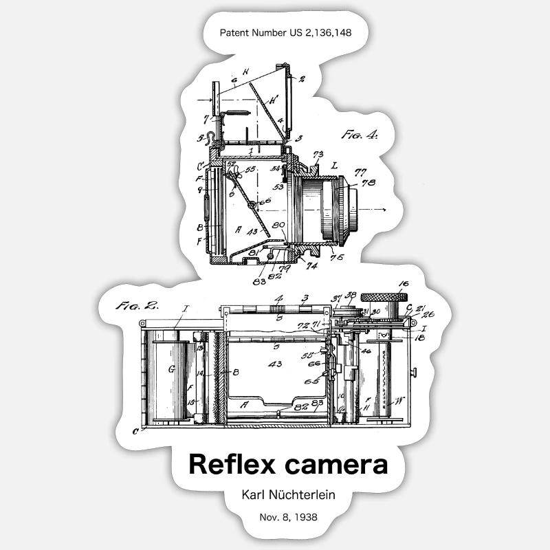Reflex camera - Sticker size S (10 x 10 cm) - white matte
