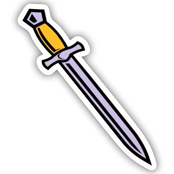 Schwert - Sticker Größe S (10 x 10 cm) - Mattweiß - Vorne