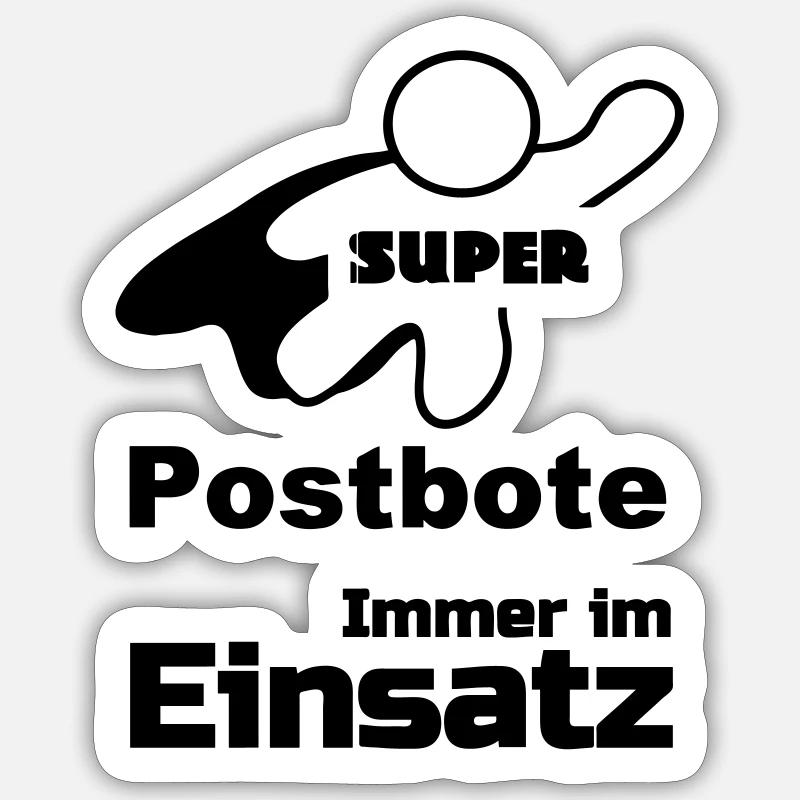 Super Postbote Geschenk - Sticker Größe S (10 x 10 cm) - Mattweiß