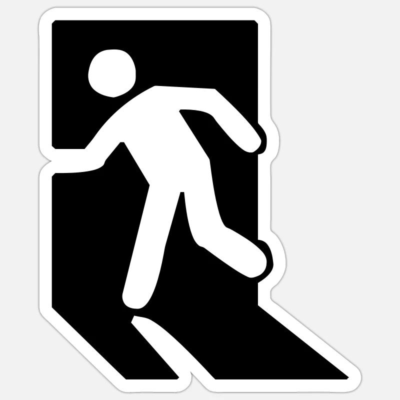 Exit (V) - Sticker taille S (10 x 10 cm) - blanc mat