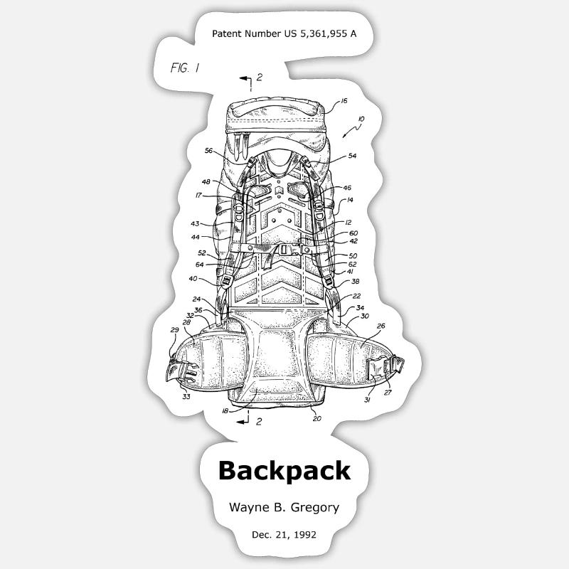 Backpack - Sticker Größe S (10 x 10 cm) - Mattweiß