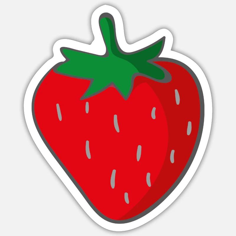 Erdbeere - Sticker Größe S (10 x 10 cm) - Mattweiß