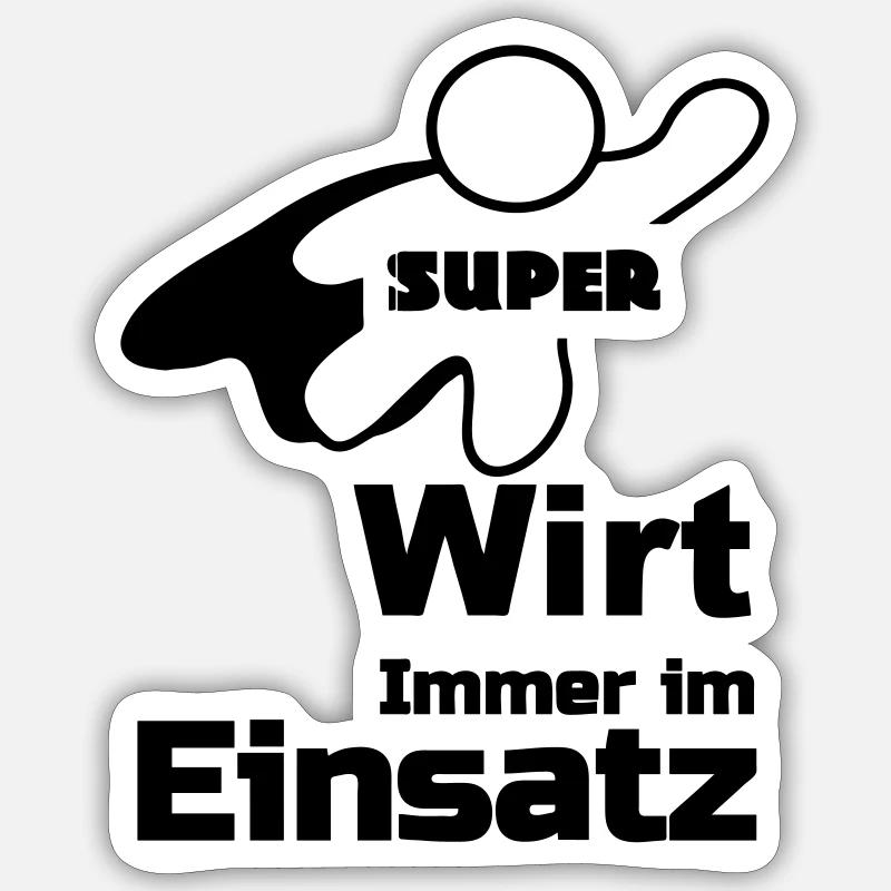 Super Wirt Geschenk - Sticker Größe S (10 x 10 cm) - Mattweiß