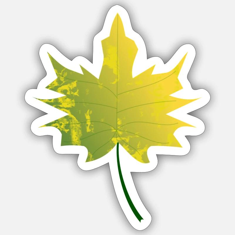 Blatt - Sticker Größe S (10 x 10 cm) - Mattweiß