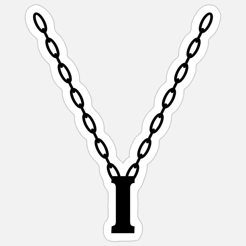 Buchstabenkette Initial I - Sticker Größe S (10 x 10 cm) - Mattweiß