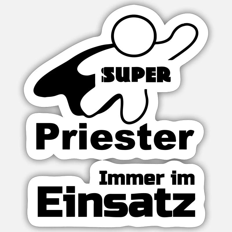 Super Priester Geschenk Sticker Größe S (10 x 10 cm)