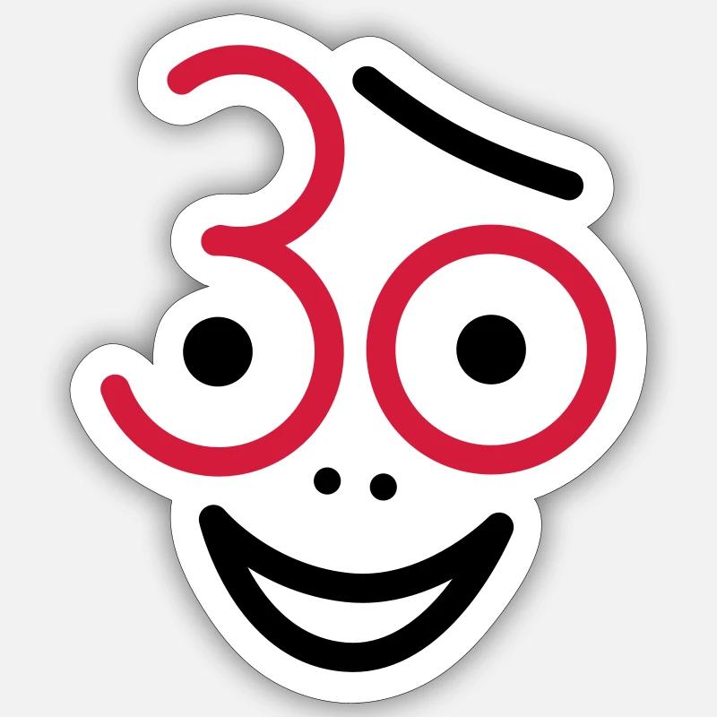 Juhu 30 Jahre ! - Sticker Größe S (10 x 10 cm) - Mattweiß
