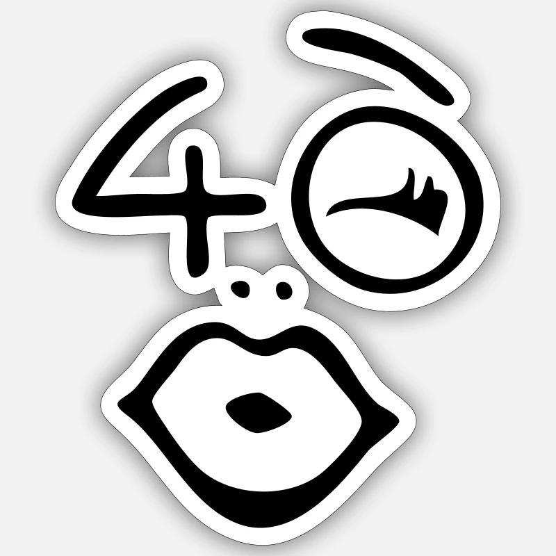 Wow, endlich 40 Jahre ! Sticker Größe S (10 x 10 cm)
