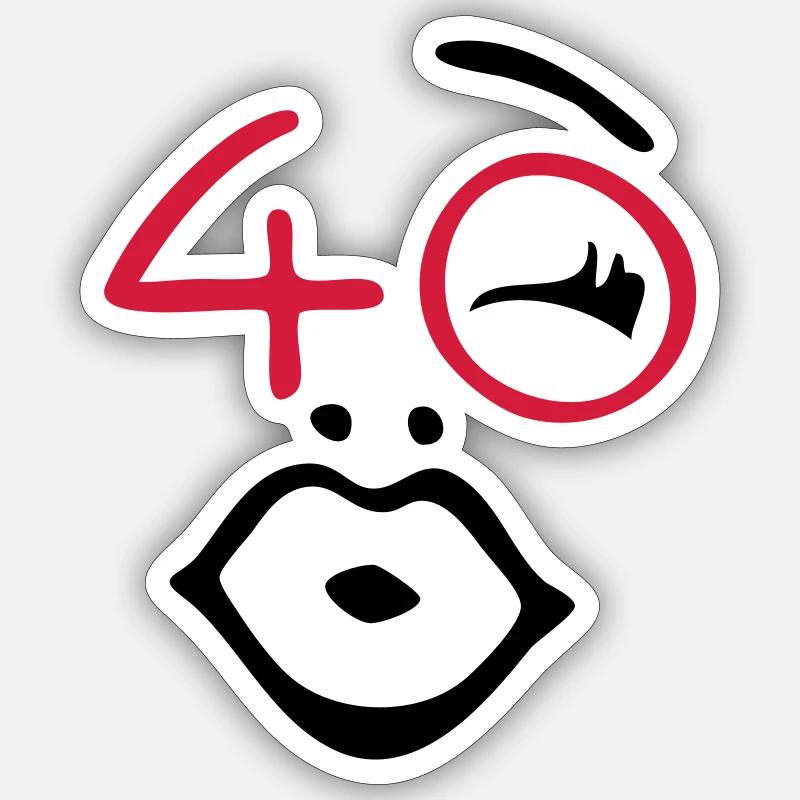 Wow, finally 40! - Sticker size S (10 x 10 cm) - white matte