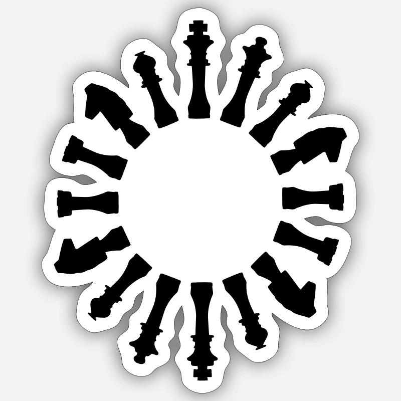 Pièces d’échecs - Sticker taille S (10 x 10 cm) - blanc mat