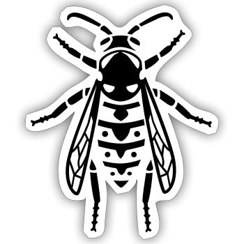 Insect - wasp - Sticker size S (10 x 10 cm) - white matte - Front