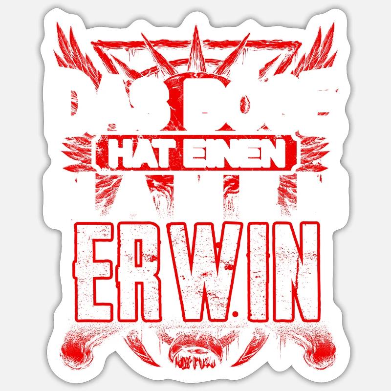 ERWIN - Name - Sticker Größe S (10 x 10 cm) - Mattweiß