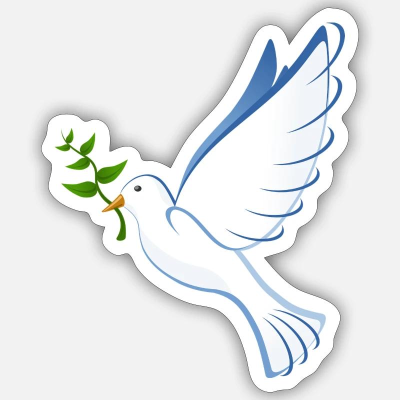 Colomba della Pace - Sticker formato S (10 x 10 cm) - bianco opaco