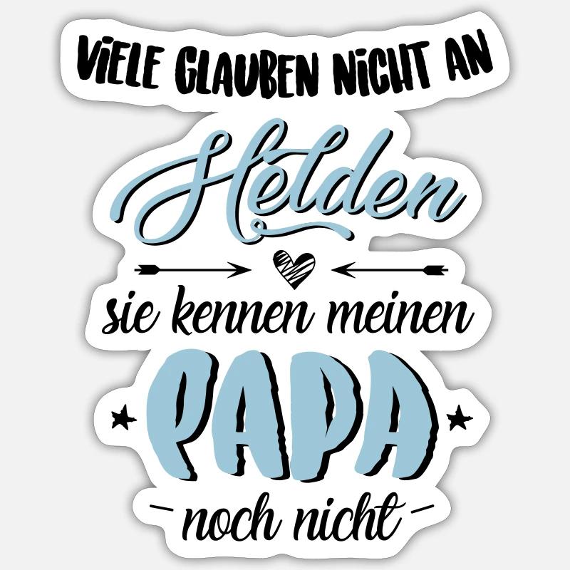 Papa Held - Sticker Größe S (10 x 10 cm) - Mattweiß