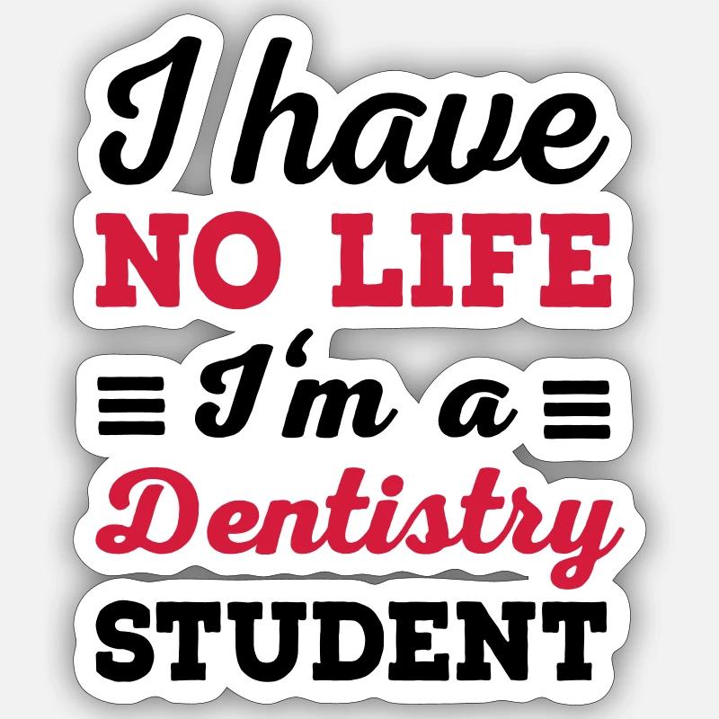 Dentiste - Sticker taille S (10 x 10 cm) - blanc mat