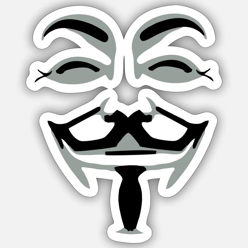 anonymus_vektor_2farb Sticker size S (10 x 10 cm)