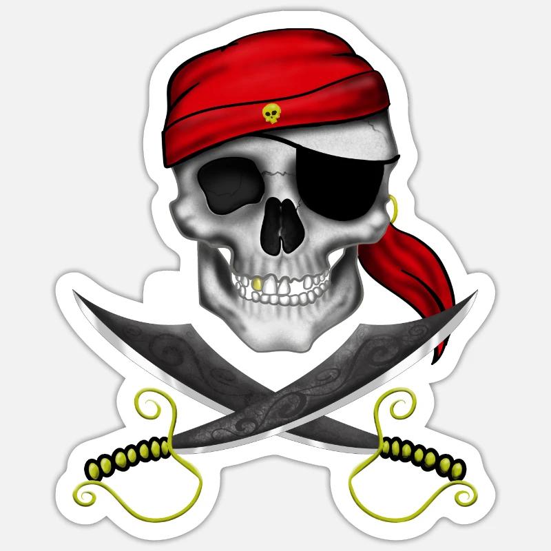 Pirate skull - Sticker size S (10 x 10 cm) - white matte