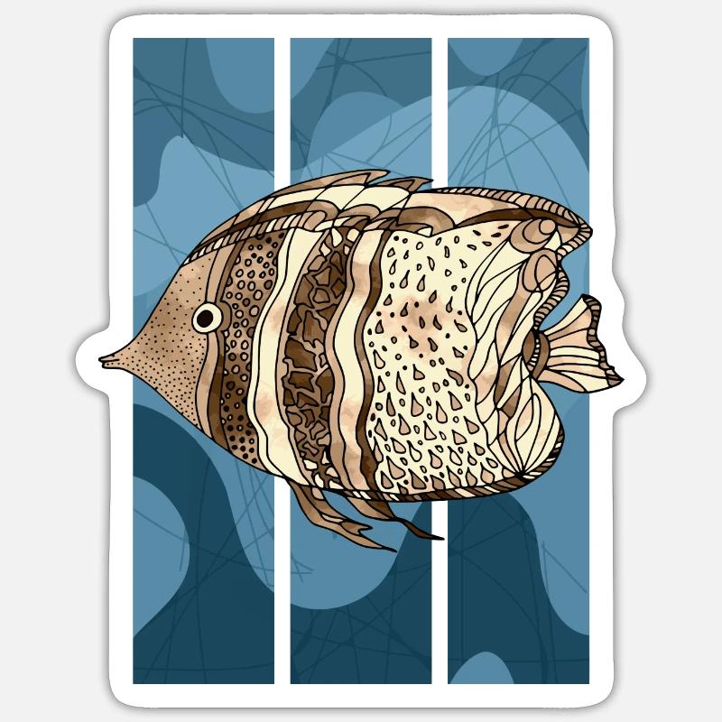 Fisch - Sticker Größe S (10 x 10 cm) - Mattweiß