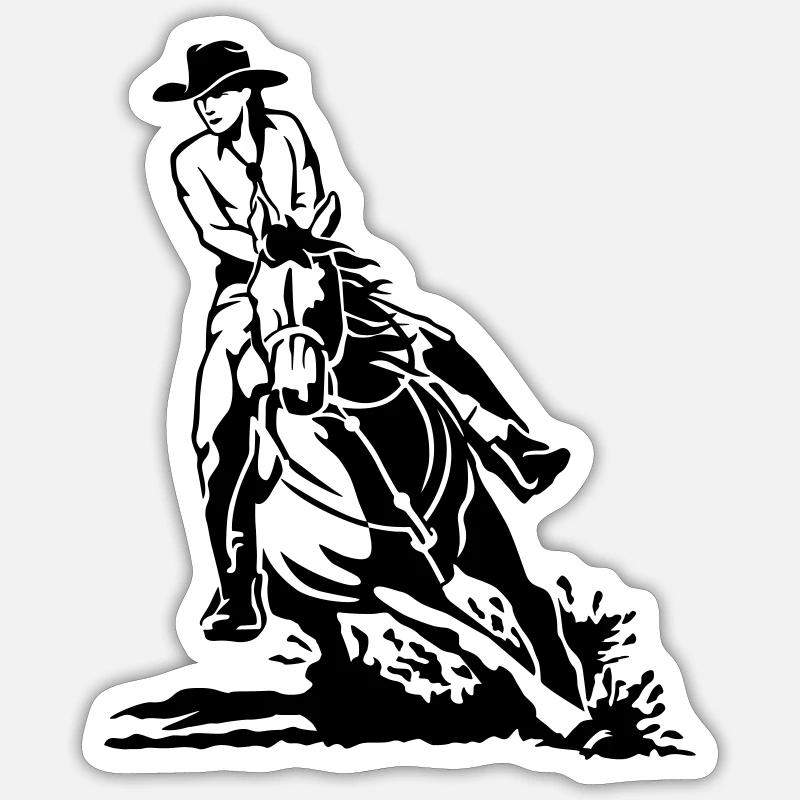 Western Riding - Sticker size S (10 x 10 cm) - white matte