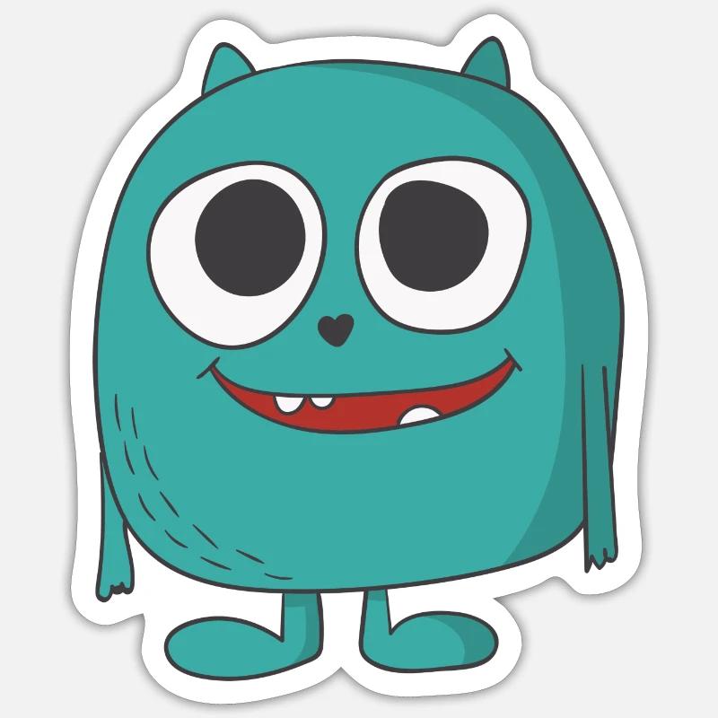 Un monstre doux - Sticker taille S (10 x 10 cm) - blanc mat