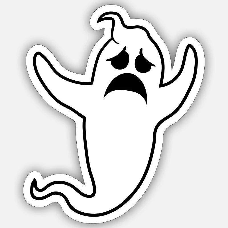 sad unhappy weeping howl ghost ghost Sticker size S (10 x 10 cm)