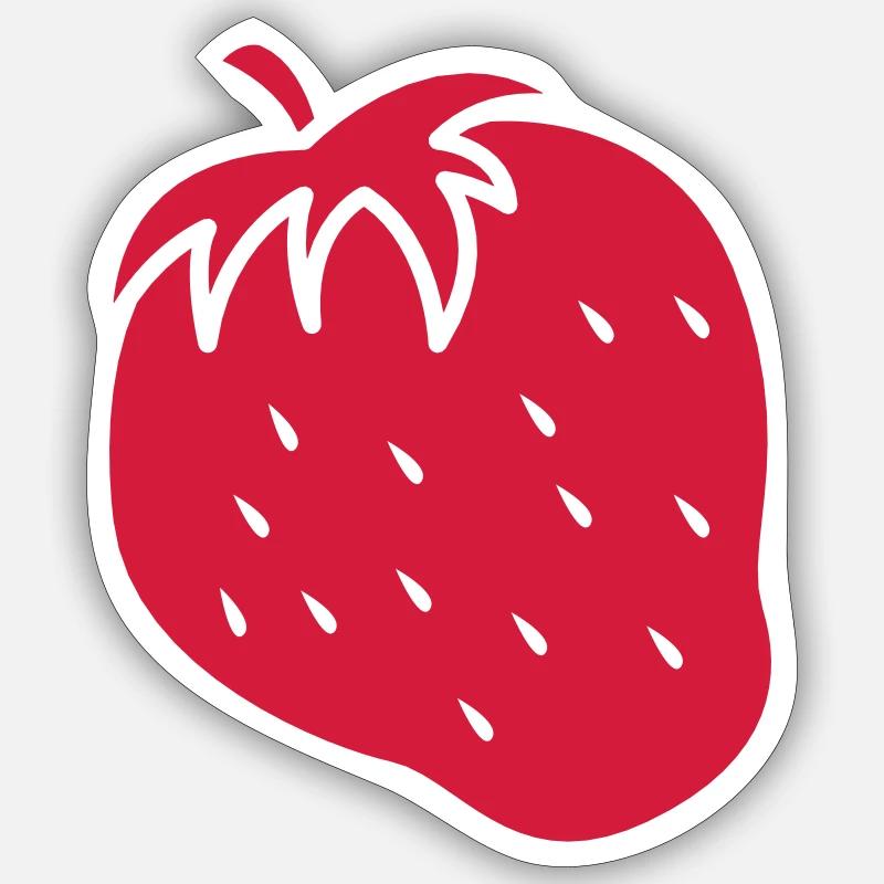ERDBEERE einzigen Farbe - Sticker Größe S (10 x 10 cm) - Mattweiß