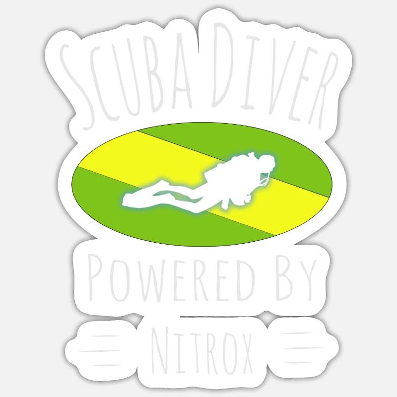 Propulsé par Nitrox, plongeurs, plongée, plongée, EAN Sticker taille S (10 x 10 cm)