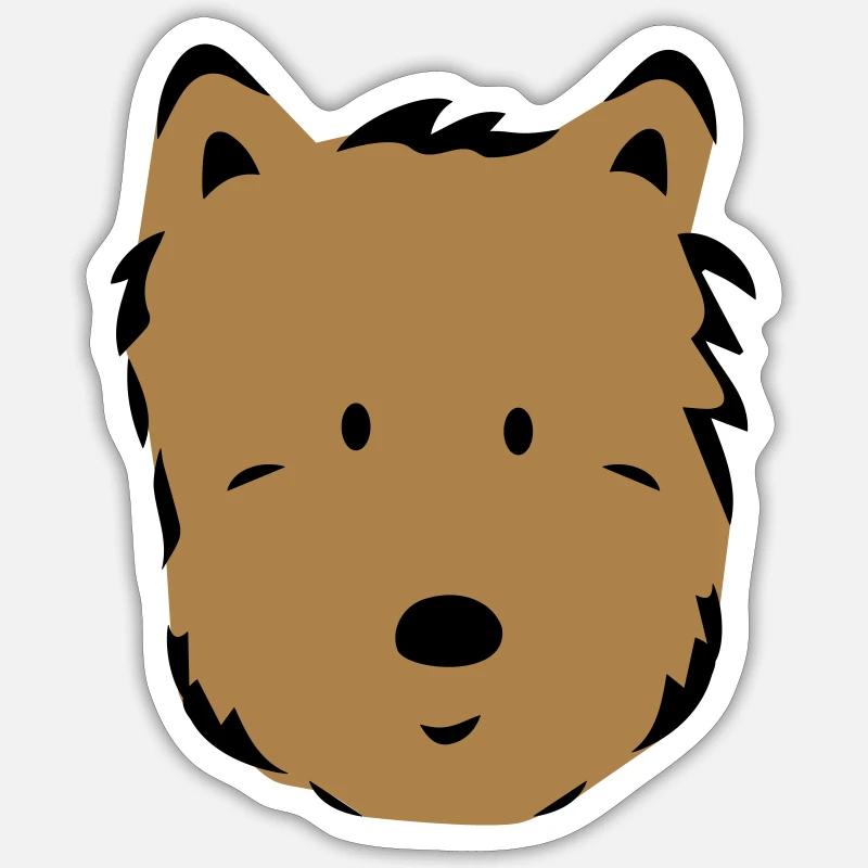 Chien - Sticker taille S (10 x 10 cm) - blanc mat
