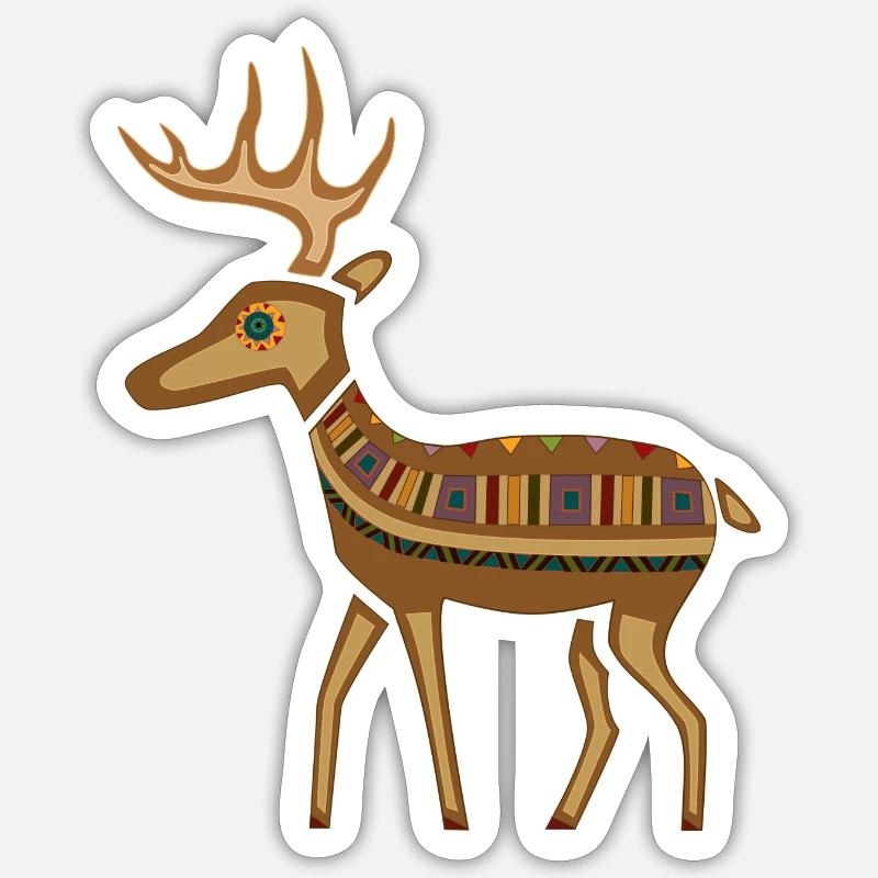 deer - Sticker size S (10 x 10 cm) - white matte