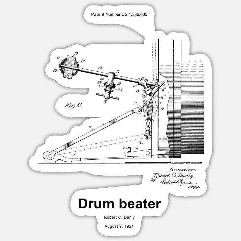 Drum beater Sticker Größe S (10 x 10 cm)