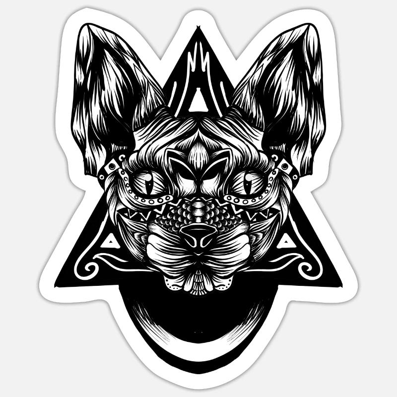 Sphynx pattern bw Sticker size S (10 x 10 cm)