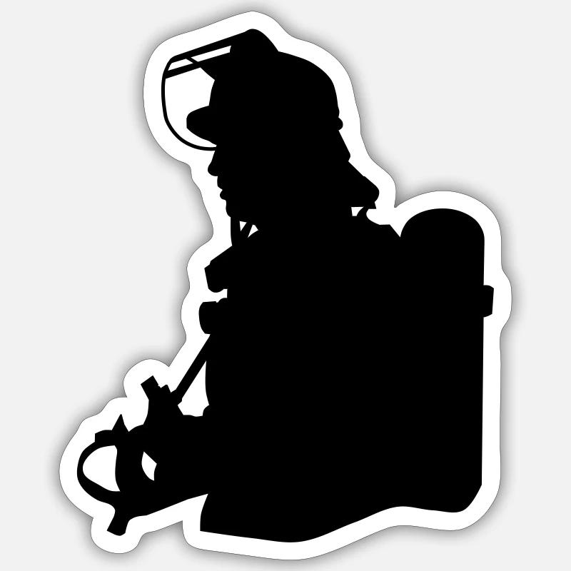 feuerwehr_1 - Sticker taille S (10 x 10 cm) - blanc mat