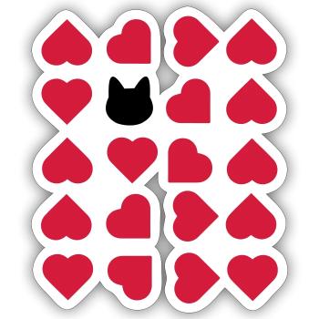 Ich liebe Katzen - Sticker Größe S (10 x 10 cm) - Mattweiß - Vorne