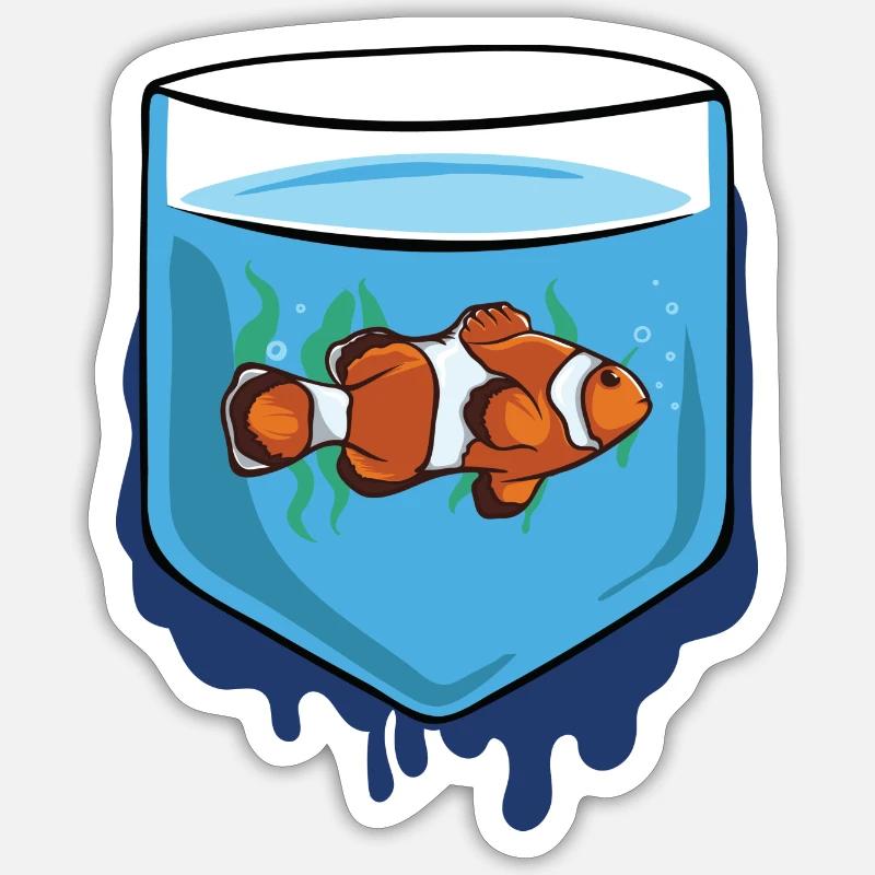 FISCH - Sticker Größe S (10 x 10 cm) - Mattweiß
